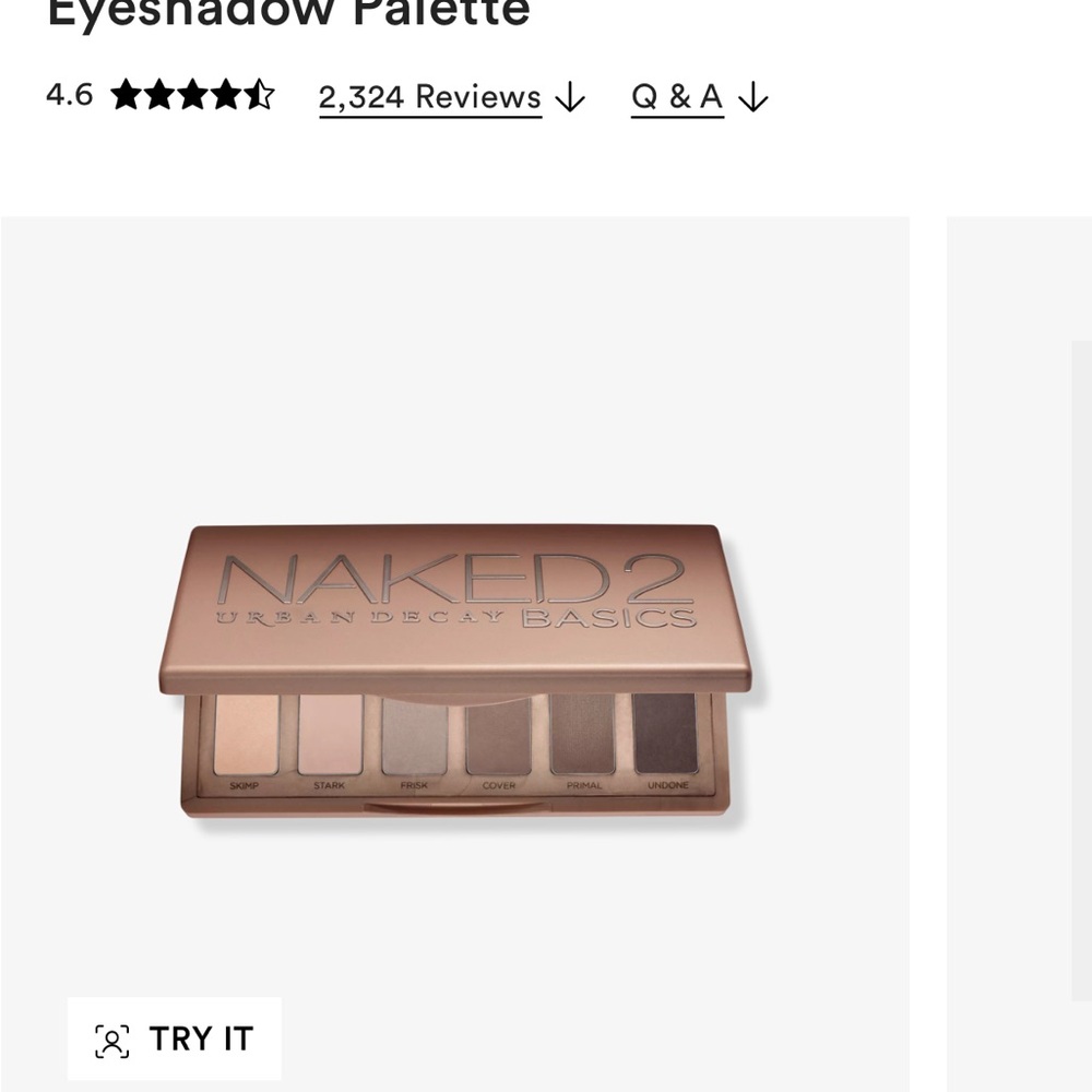 Urban Decay Naked2 Basics Eyeshadow Palette - Neutral Tones